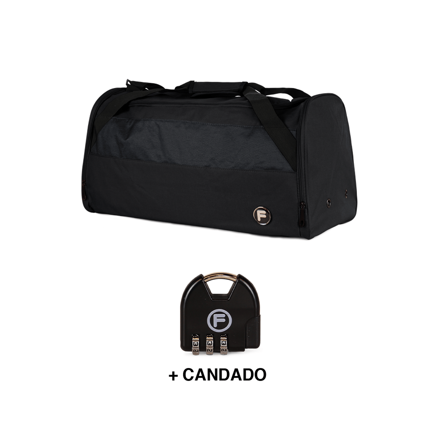 Bolso Eder M 75 lts + Candado F negro