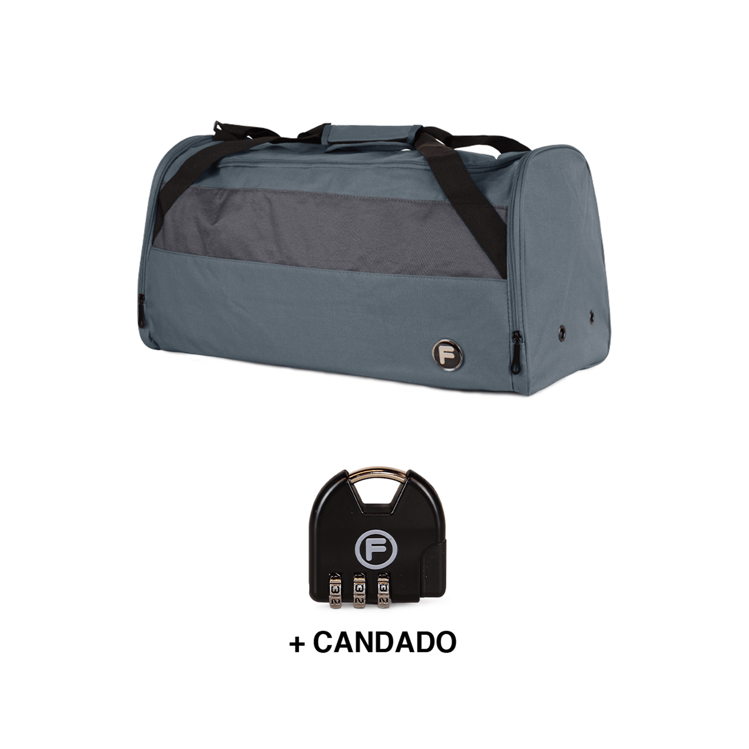 Bolso Eder M 75 lts + Candado F gris
