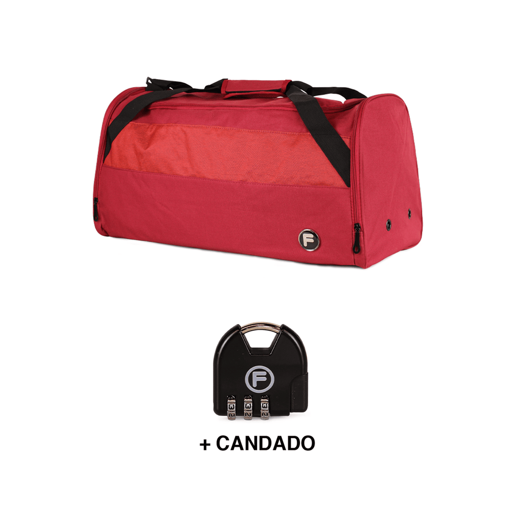 Bolso Eder M 75 lts + Candado F rojo