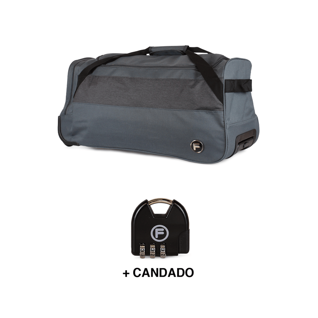 Bolso de viaje con ruedas Kross M 89 lts + Candado F gris