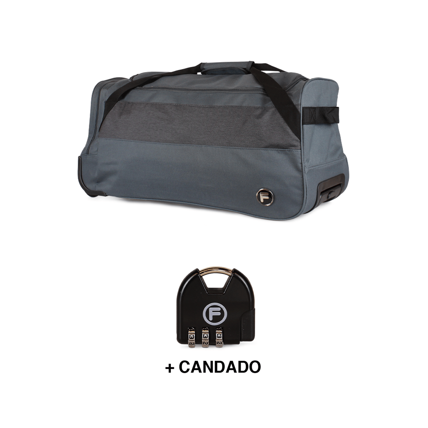 Bolso de viaje con ruedas Kross M 89 lts + Candado F gris