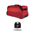 Bolso de viaje con ruedas Kross M 89 lts + Candado F rojo