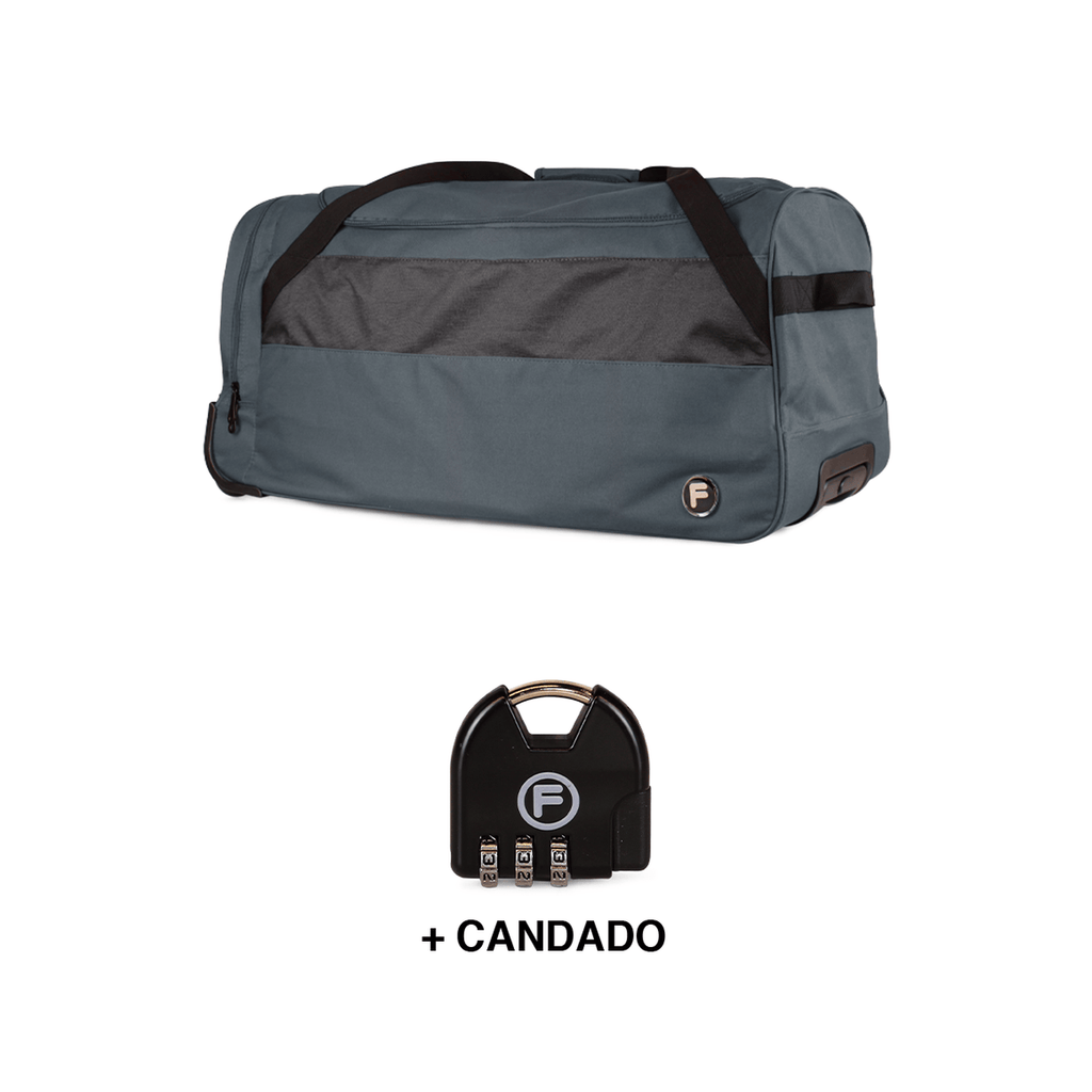 Bolso de viaje con ruedas Kross L 131 lts + Candado F gris