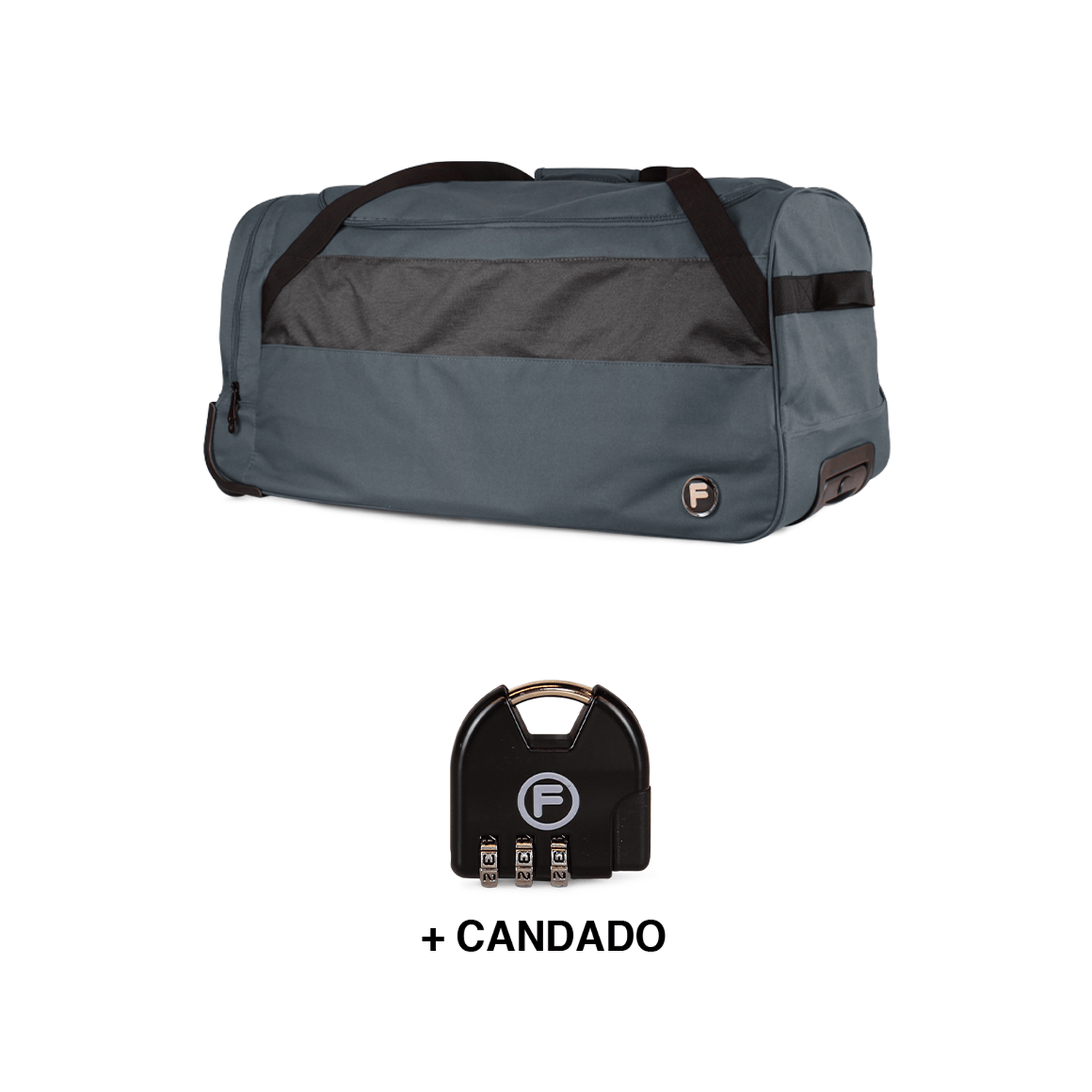 Bolso de viaje con ruedas Kross L 131 lts + Candado F gris