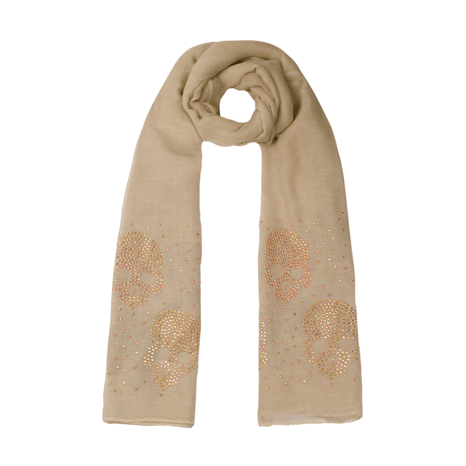 Pañuelo calaveras Doro beige