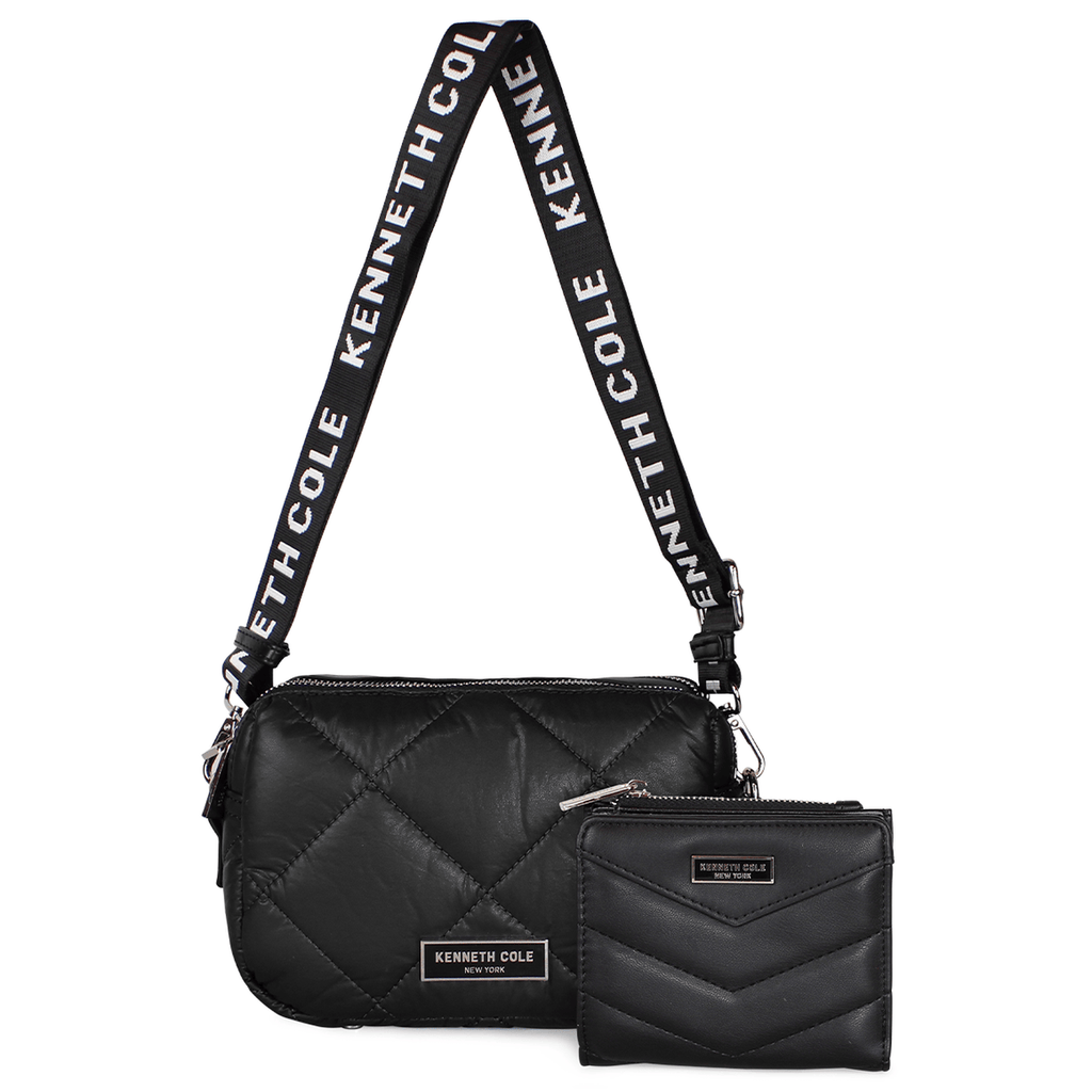 Cartera acolchada Peyton + billetera negro