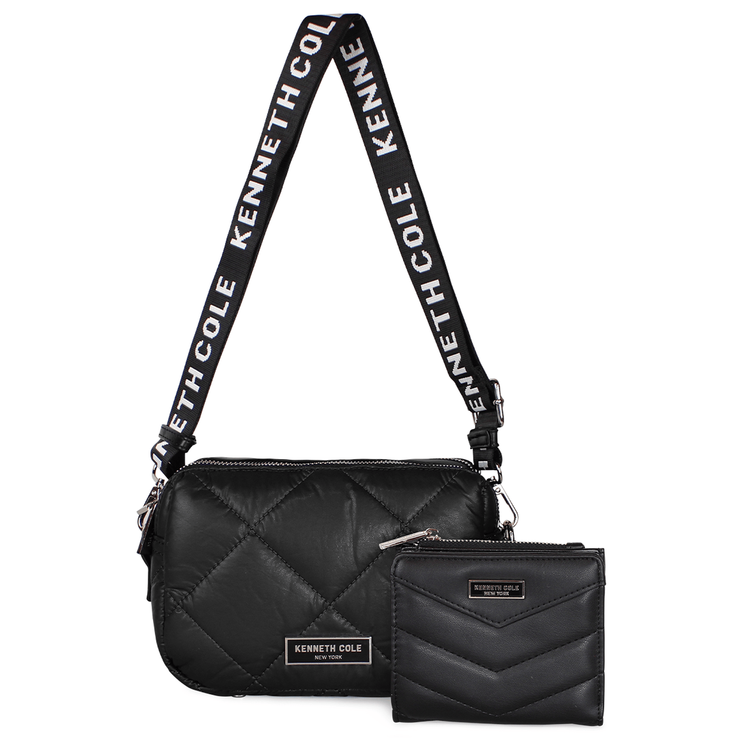Cartera acolchada Peyton + billetera negro