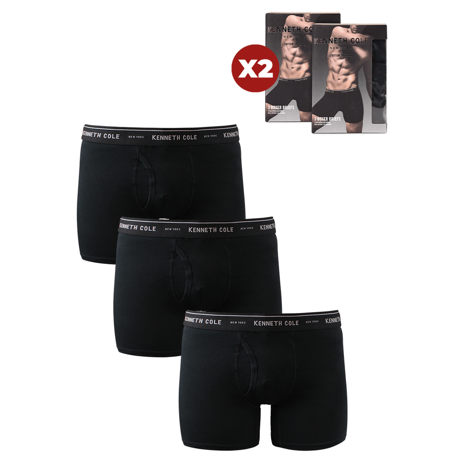 Pack 6 Boxer talla M negro