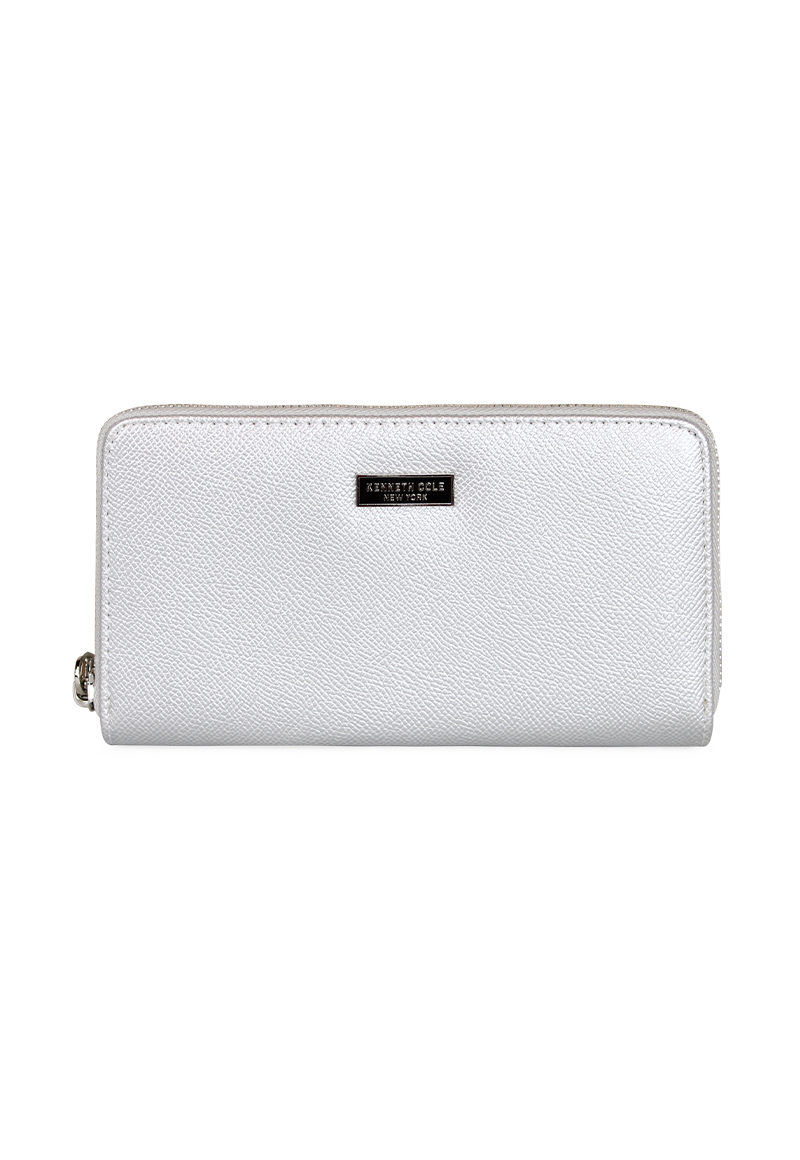 Billetera mujer Bessie plateada Kenneth Cole