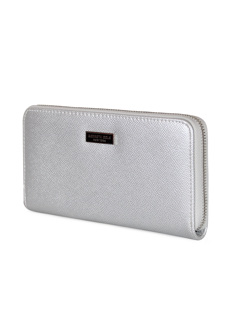 Billetera mujer Bessie plateada Kenneth Cole