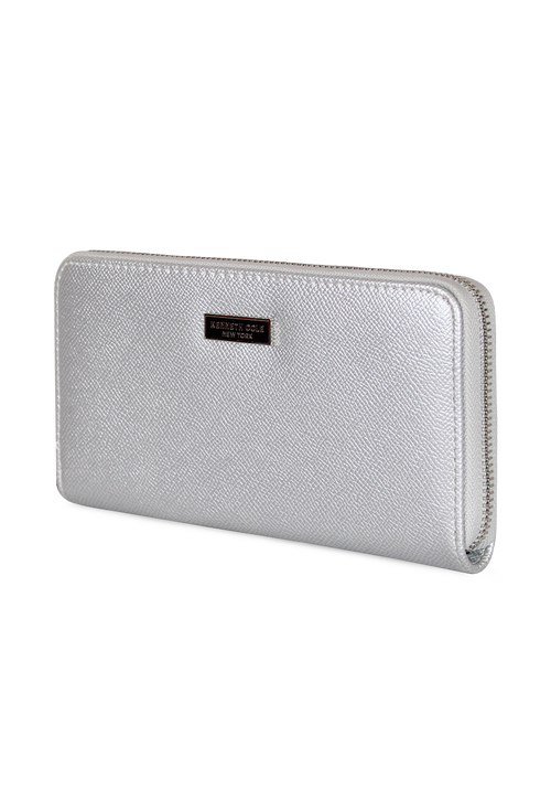 Billetera mujer Bessie plateada Kenneth Cole