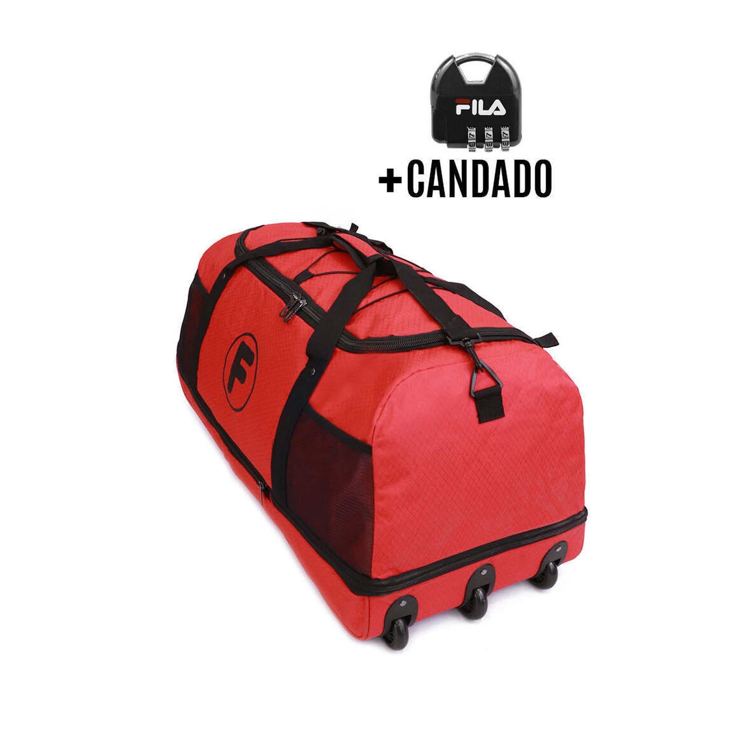 Bolso enrollable Goliat 130 ltrs + candado F rojo