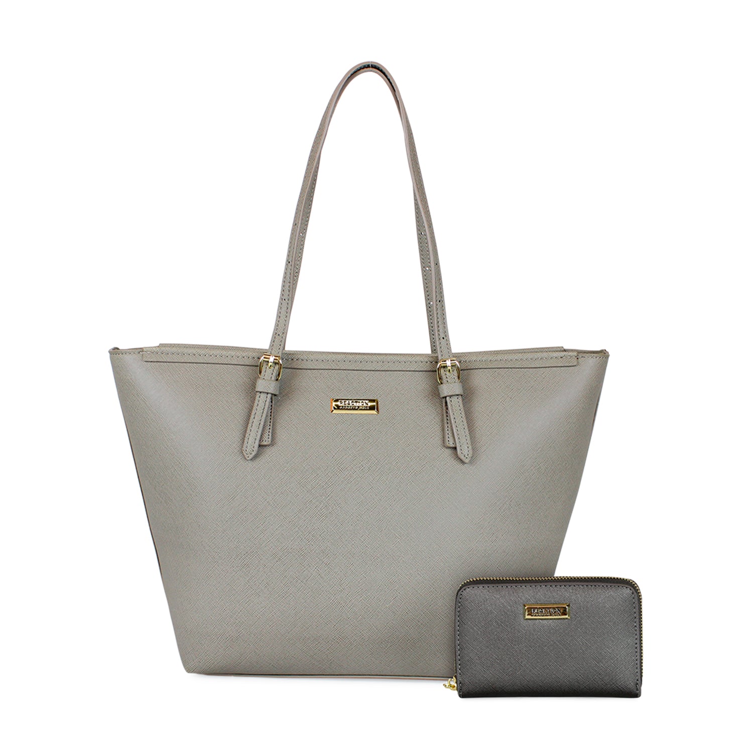 Cartera Tempo + Billetera Trifold gris