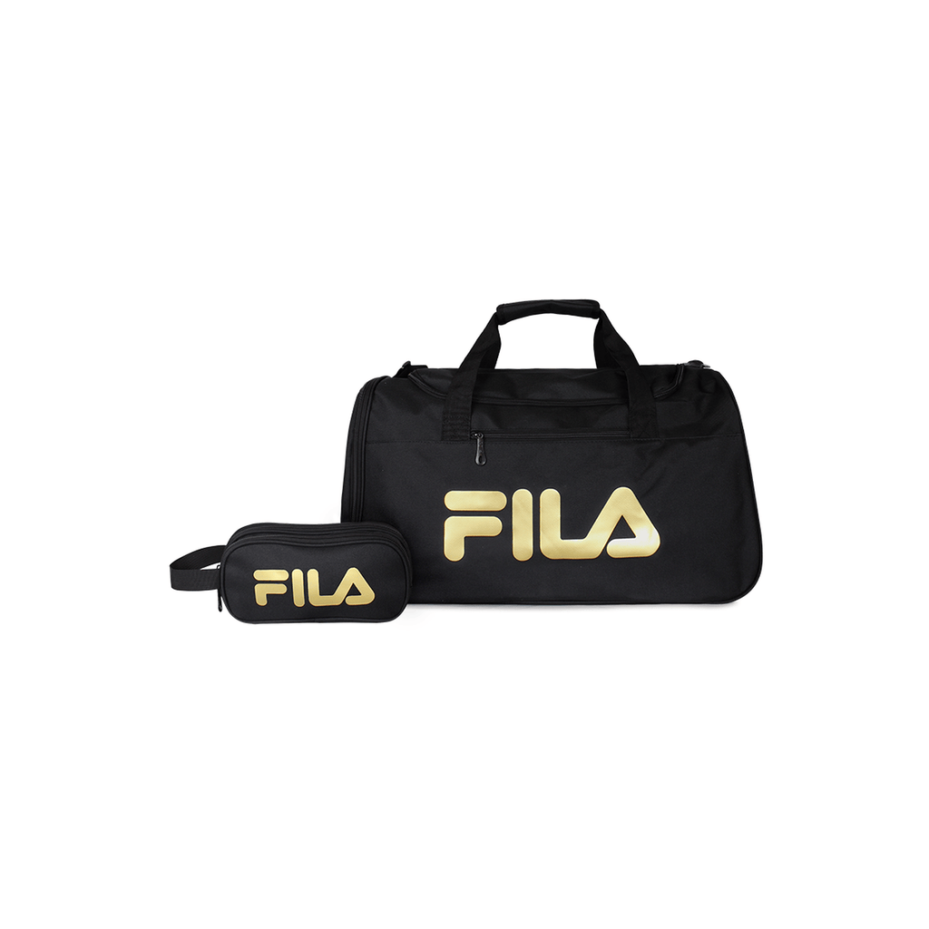 Pack Bolso Verona gold 71 lts + Neceser Spark negro