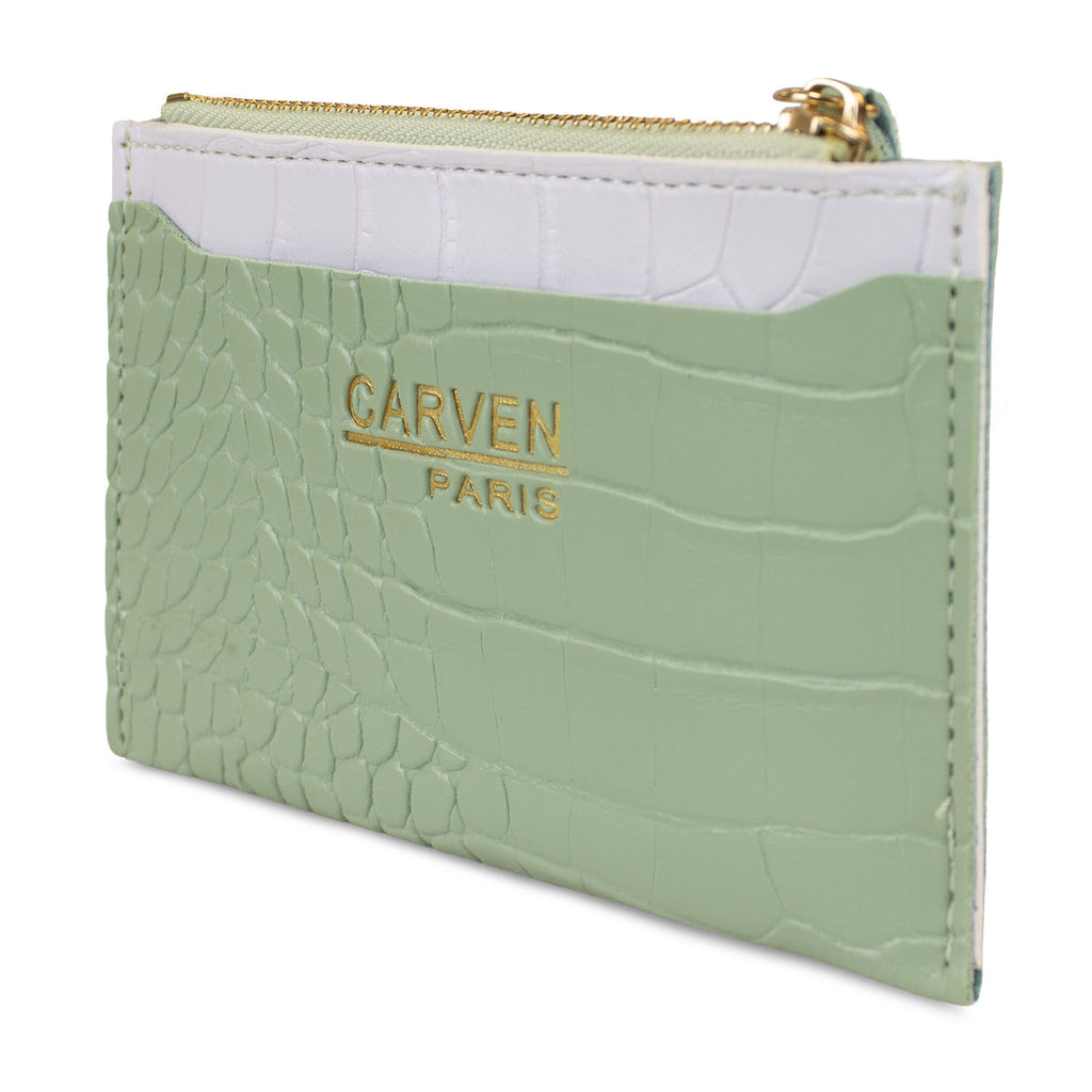 Billetera tarjetero mujer con monedero Zoe Carven verde