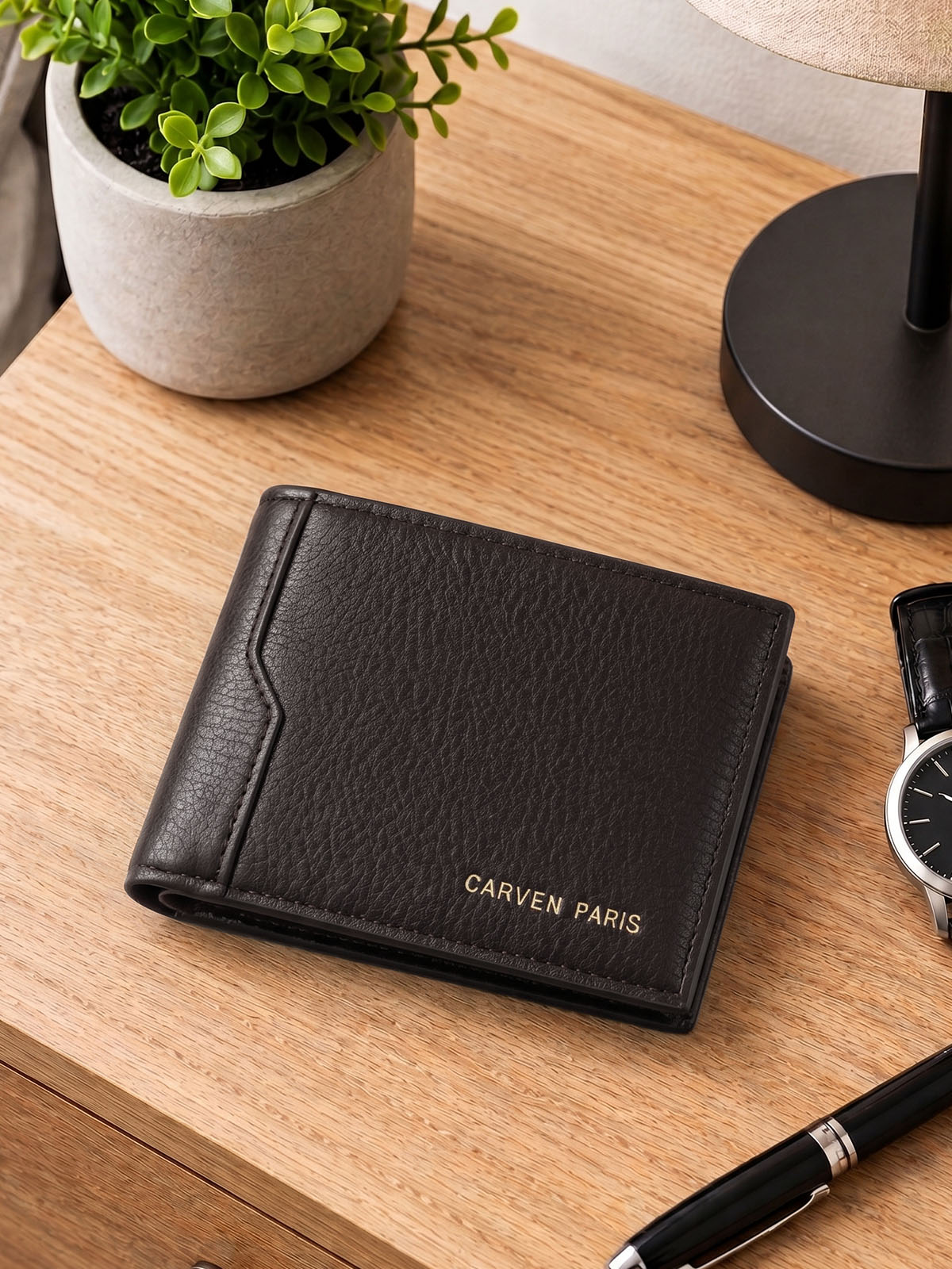 Billetera hombre Dante café oscuro con monedero  Carven Paris