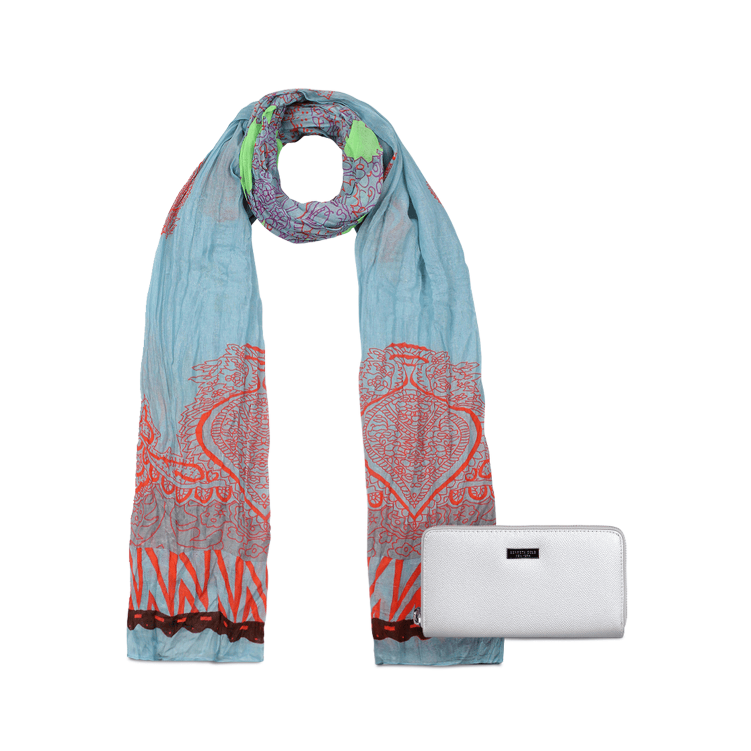 Pack Billetera Bessie silver + Pañuelo Alcala plateado
