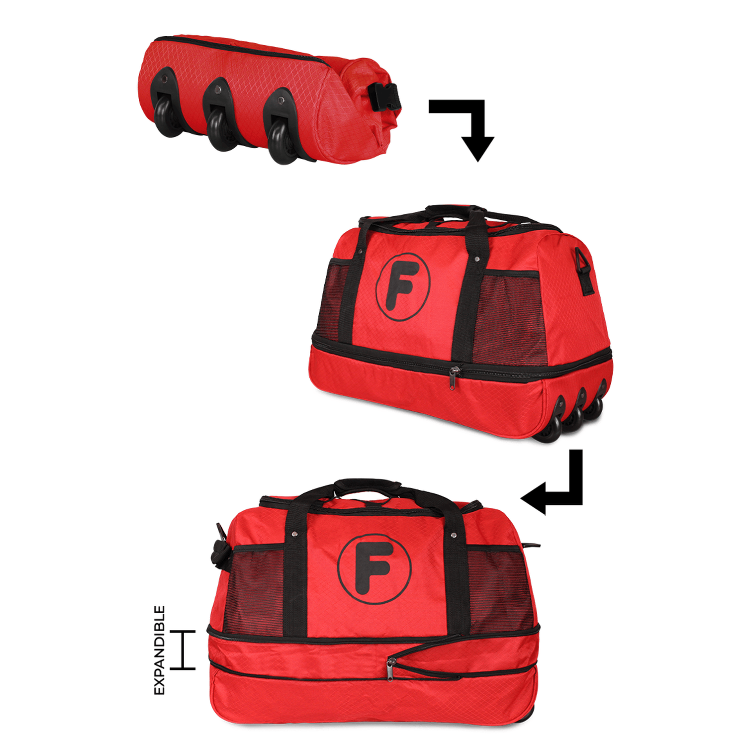 Bolso con ruedas Goliat rojo