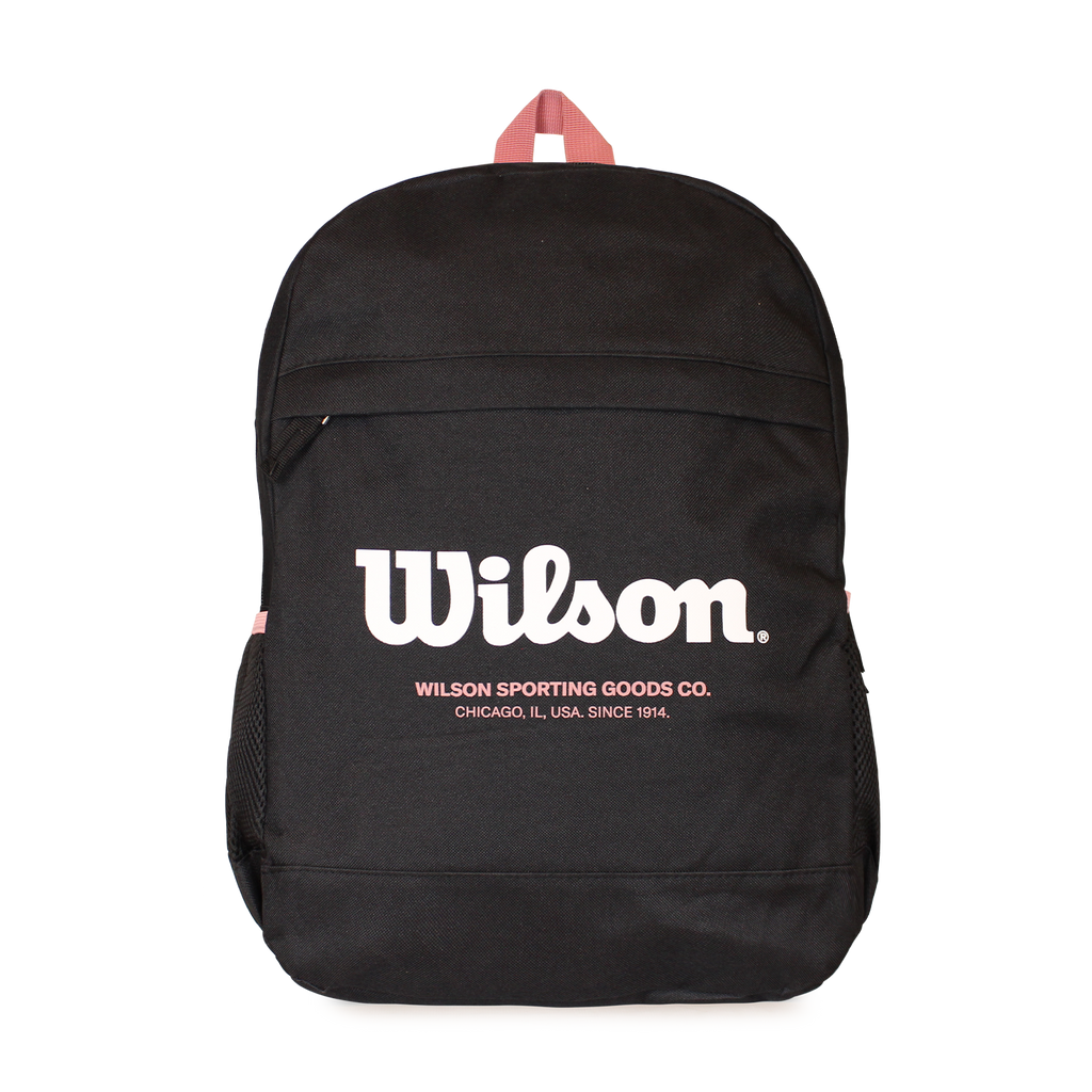 Pack mochila Atom negra + estuche Charlotte rosado