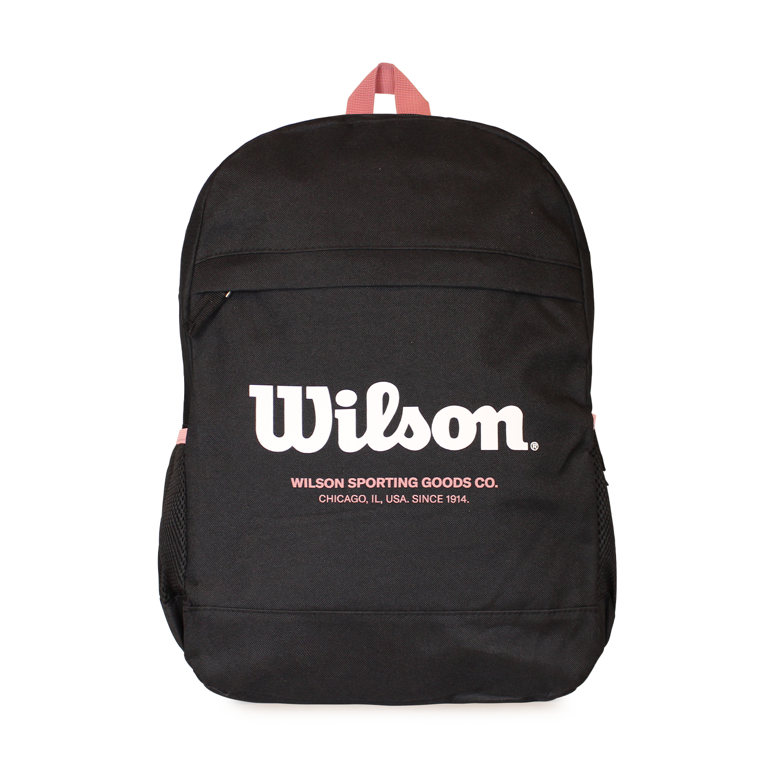 Pack mochila Atom negra + estuche Charlotte rosado