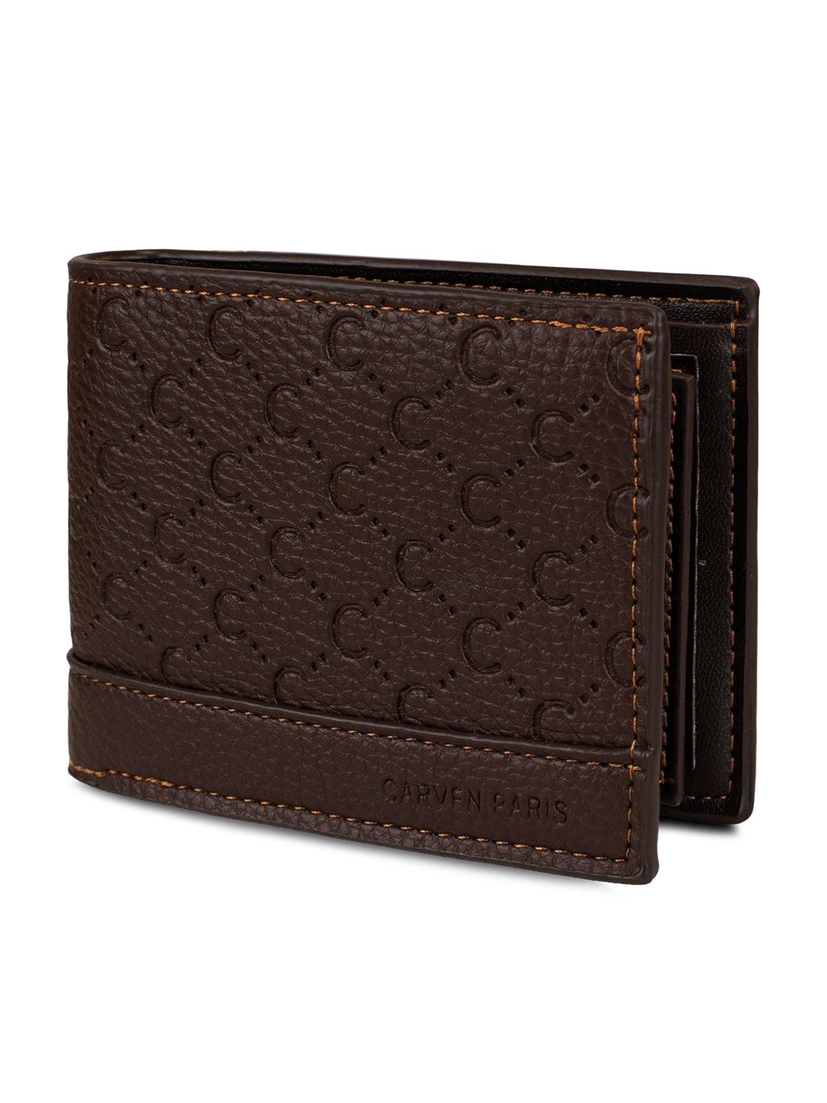 Billetera hombre Lucca café oscuro con monedero Carven Paris