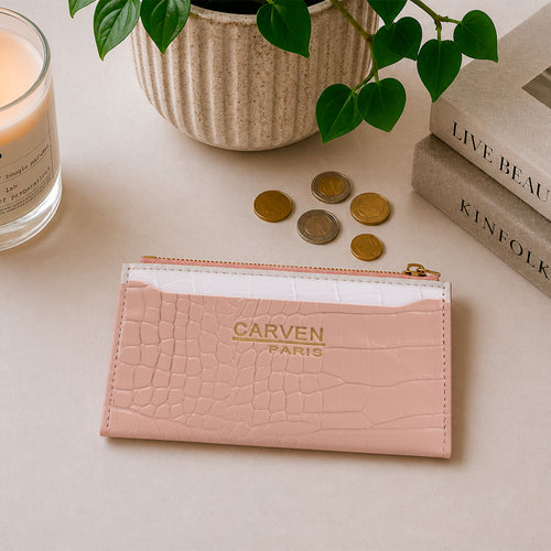 Billetera tarjetero mujer con monedero Zoe rosa Carven