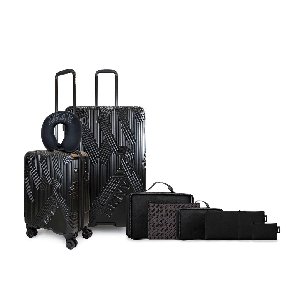 Pack 2 Maleta S+L City Scape + Almohada + 6 organizadores café DKNY