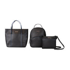 Pack Leeway Mochila + Cartera + bandolera negra negro