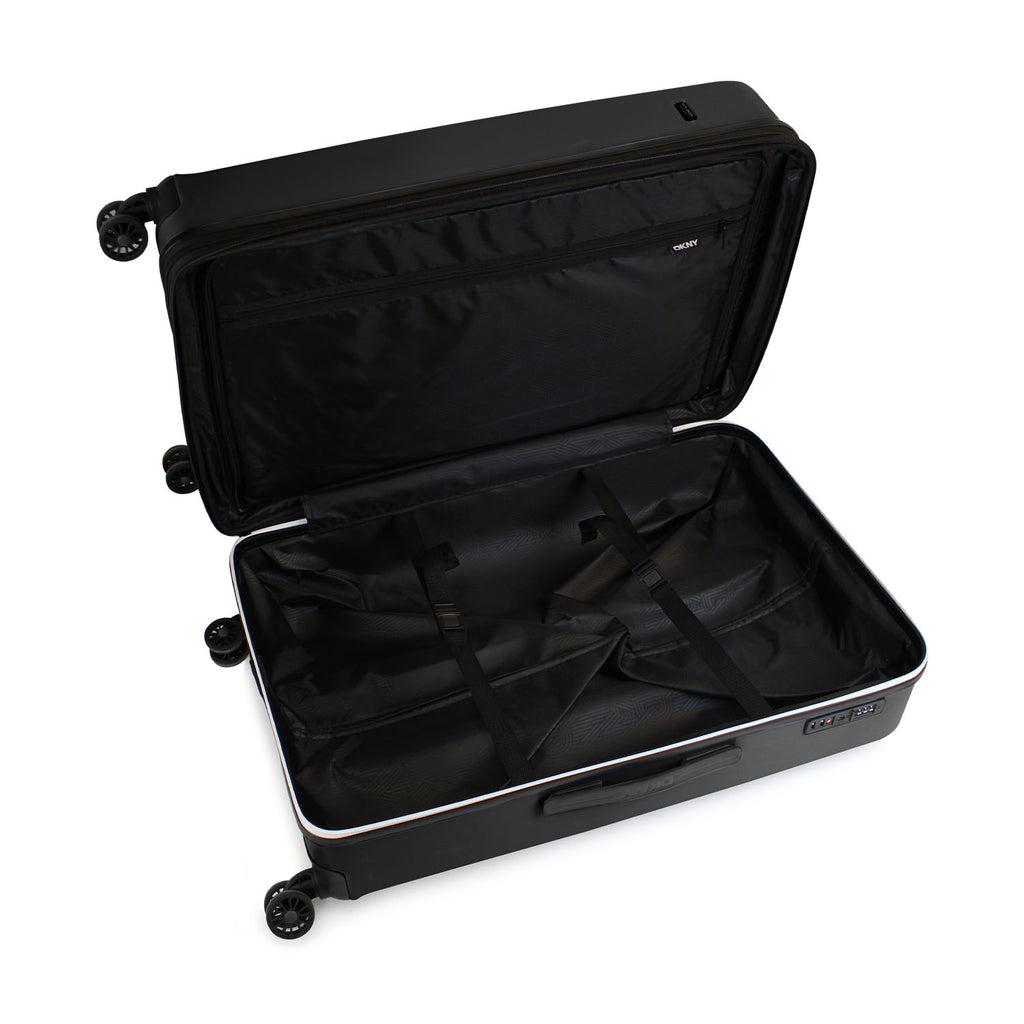 Pack 2 Maletas DKNY Beveled S+L negra + Almohada de Viaje Memory Foam