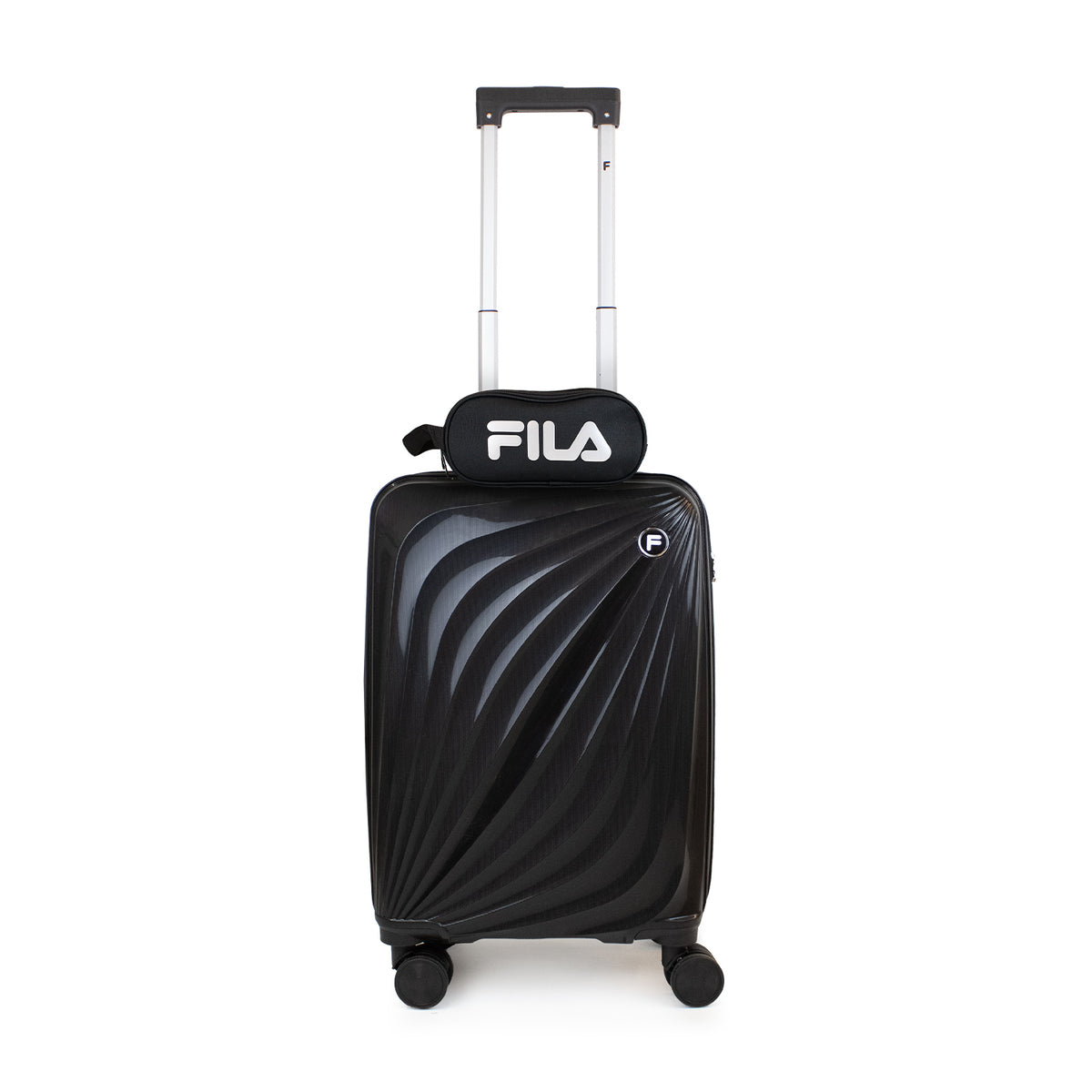 Pack Maleta de cabina Slay + Neceser Spark Fila negro + neceser plateado