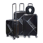Set 3 Maletas DKNY Your Call negra + Almohada Memory Foam Varsity