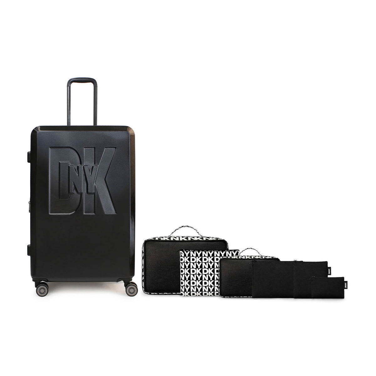 Pack Maleta Grande Soho negra + 6 organizadores DKNY