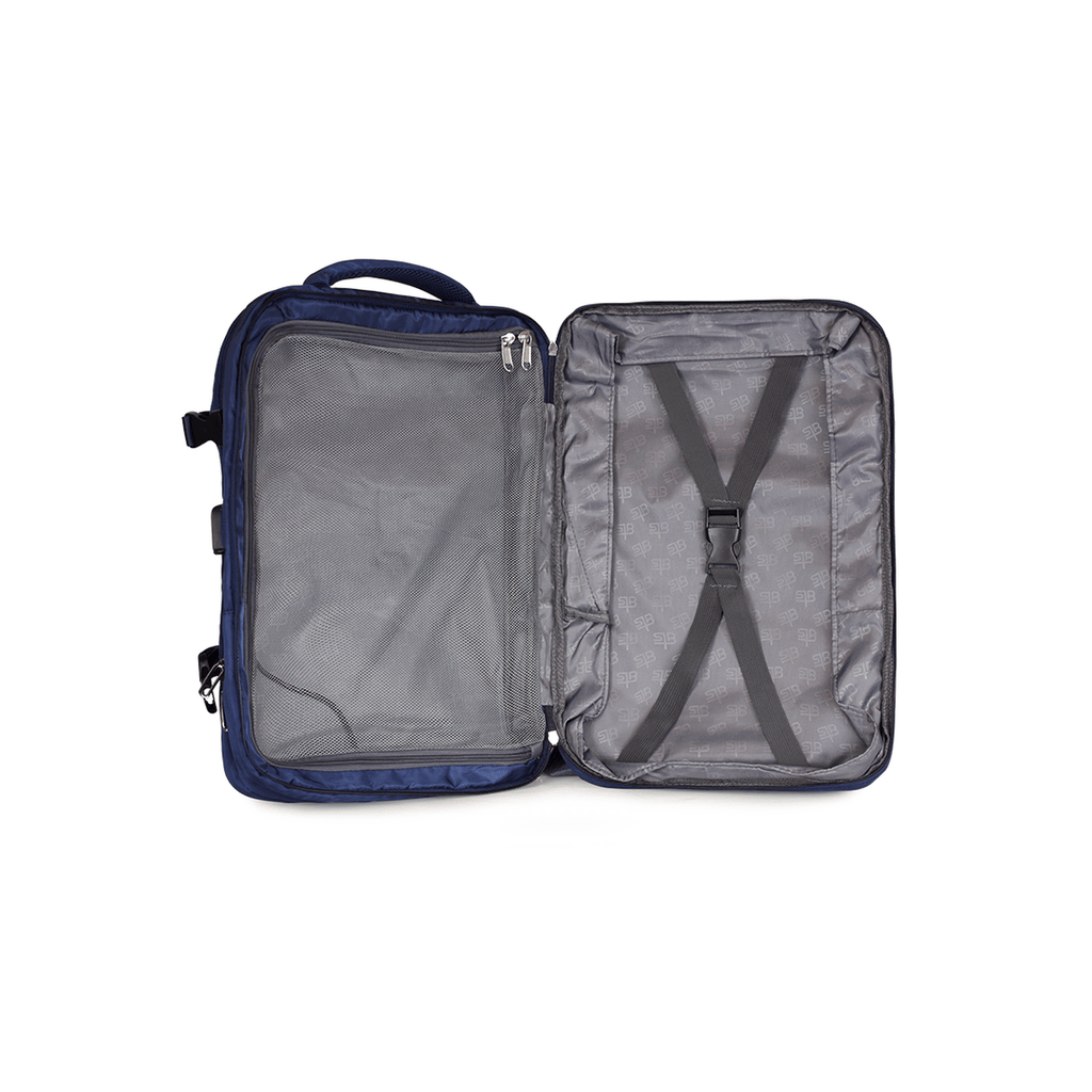 Mochila viaje Viral con usb azul
