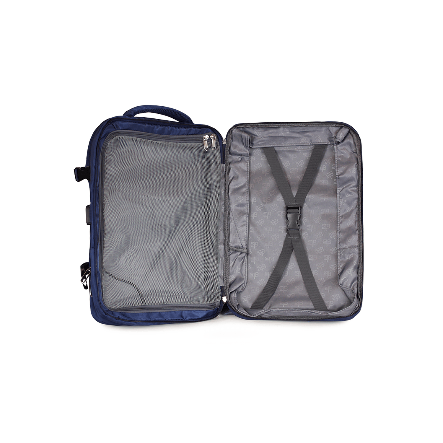 Mochila viaje Viral con usb azul