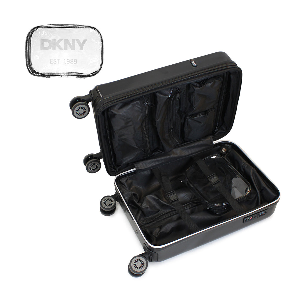 Pack 2 Maleta S+L Soho negra + Almohada + 6 organizadores de viaje DKNY