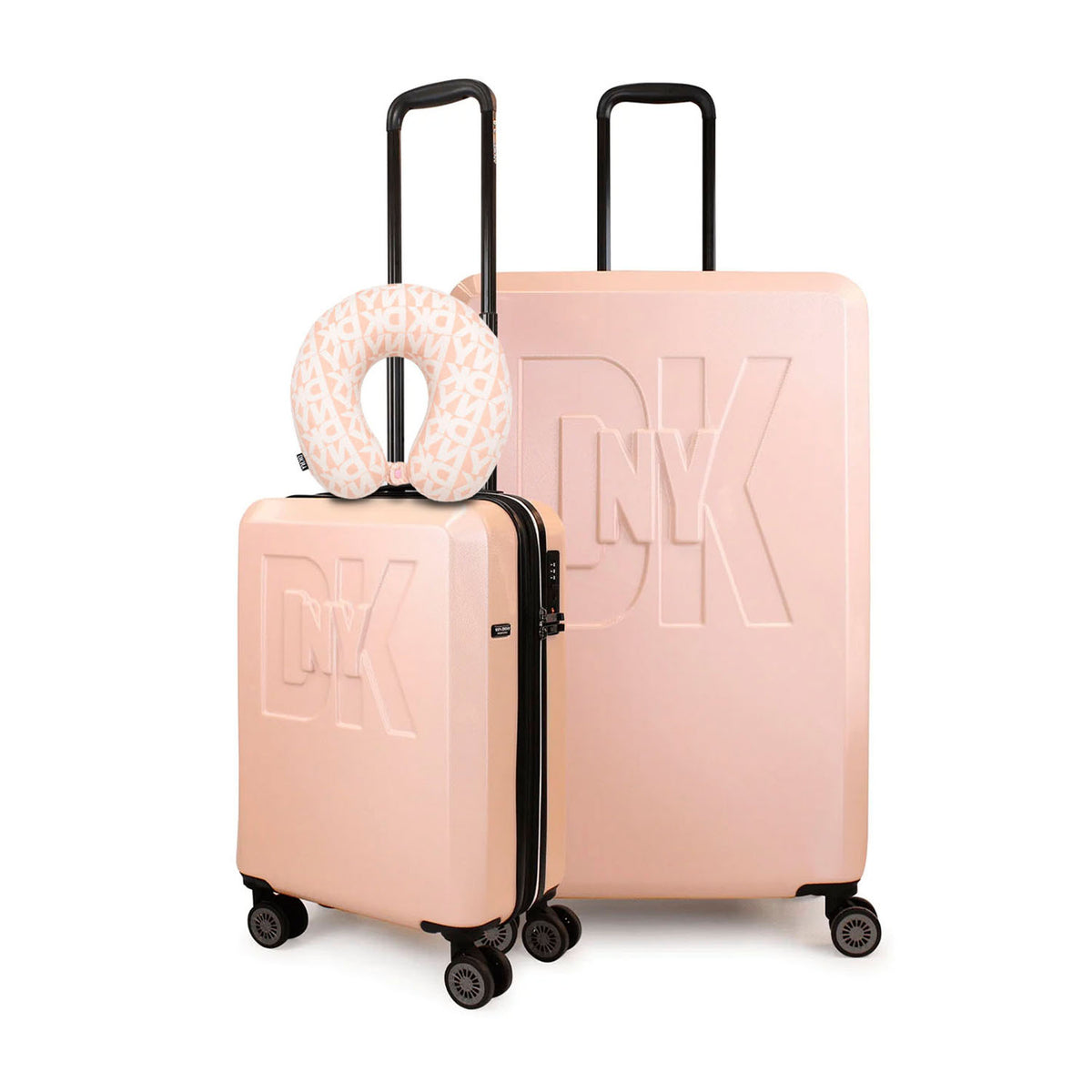 Pack 2 Maleta S+L Soho rosada + Almohada de Viaje DKNY