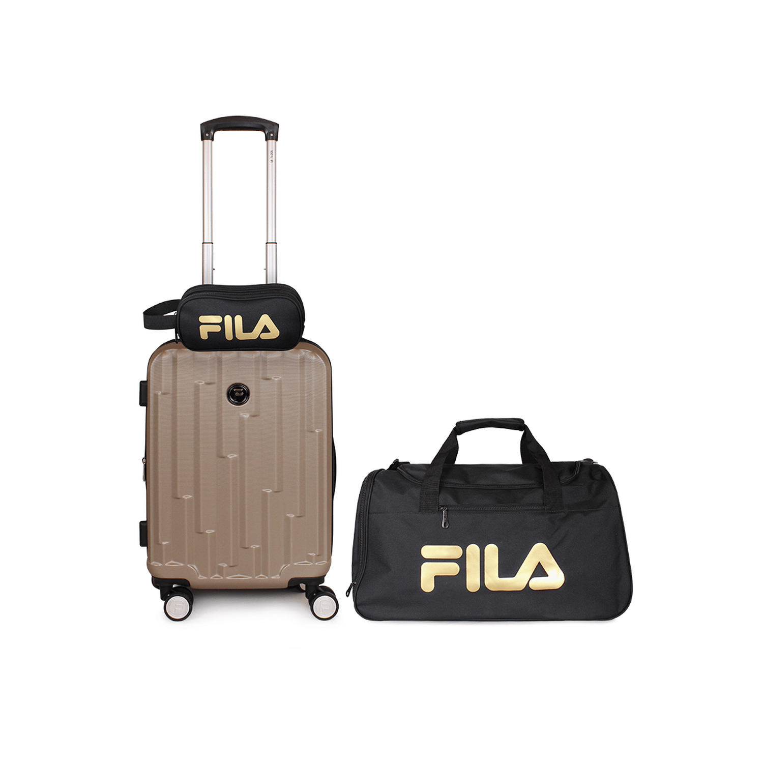 Pack Maleta cabina Flip 10kg + Neceser + Bolso Fila café