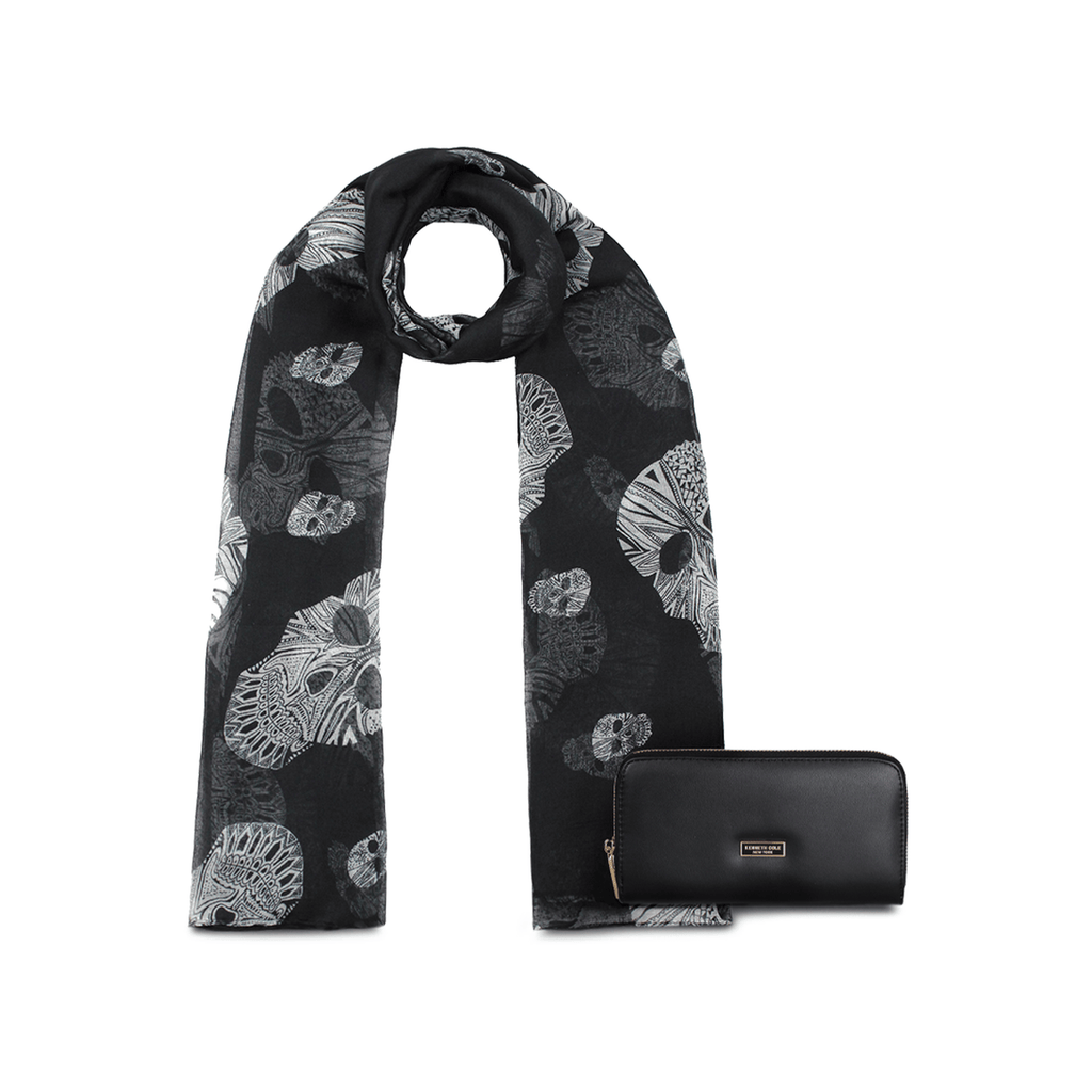 Pack Billetera Goldy negra + Pañuelo Omani negro