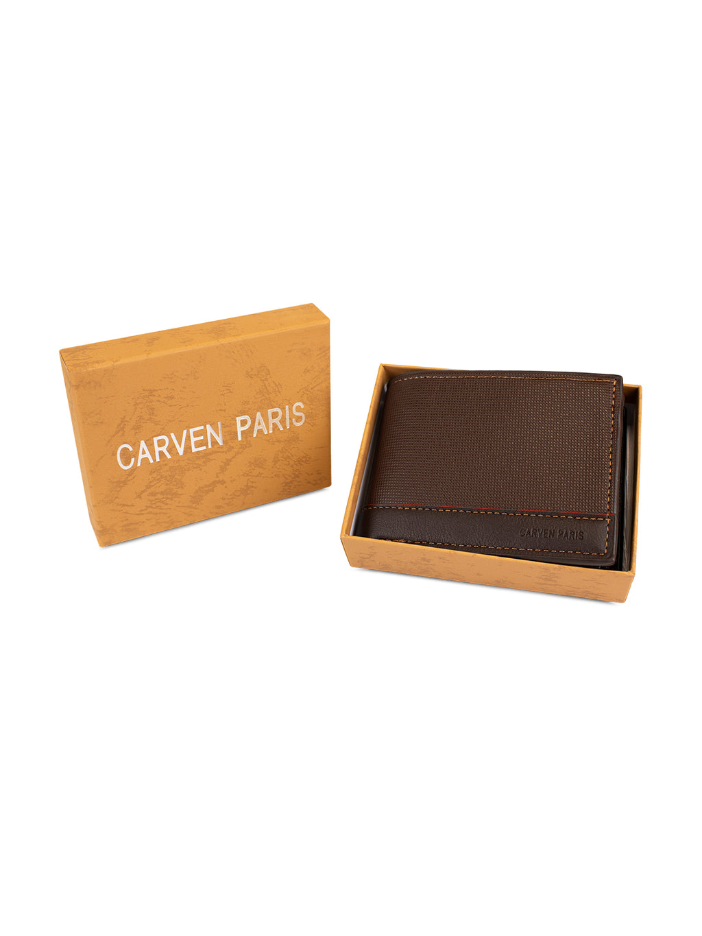 Billetera hombre Gino café oscuro con monedero  Carven Paris