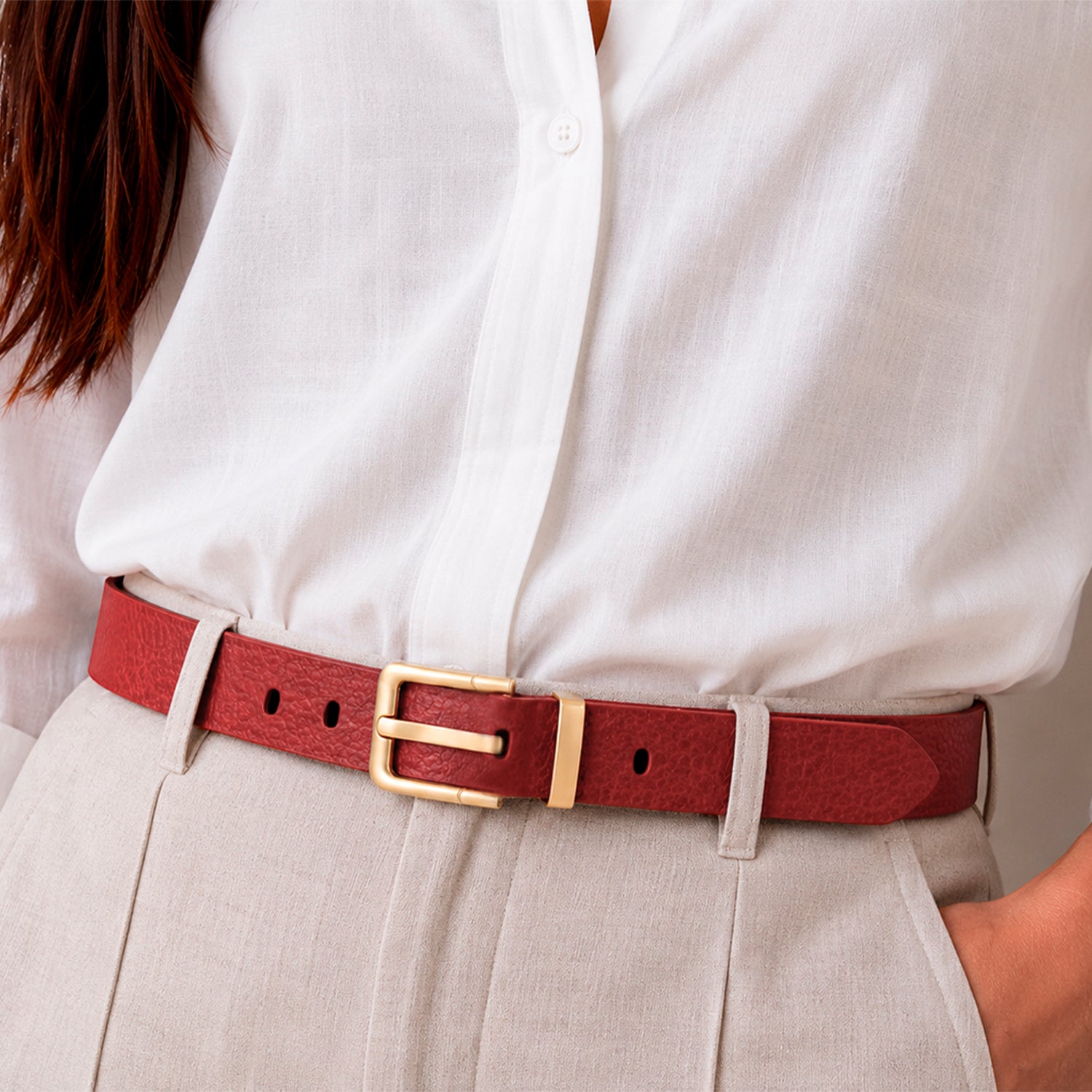 Cinturón mujer Lili rojo Carven