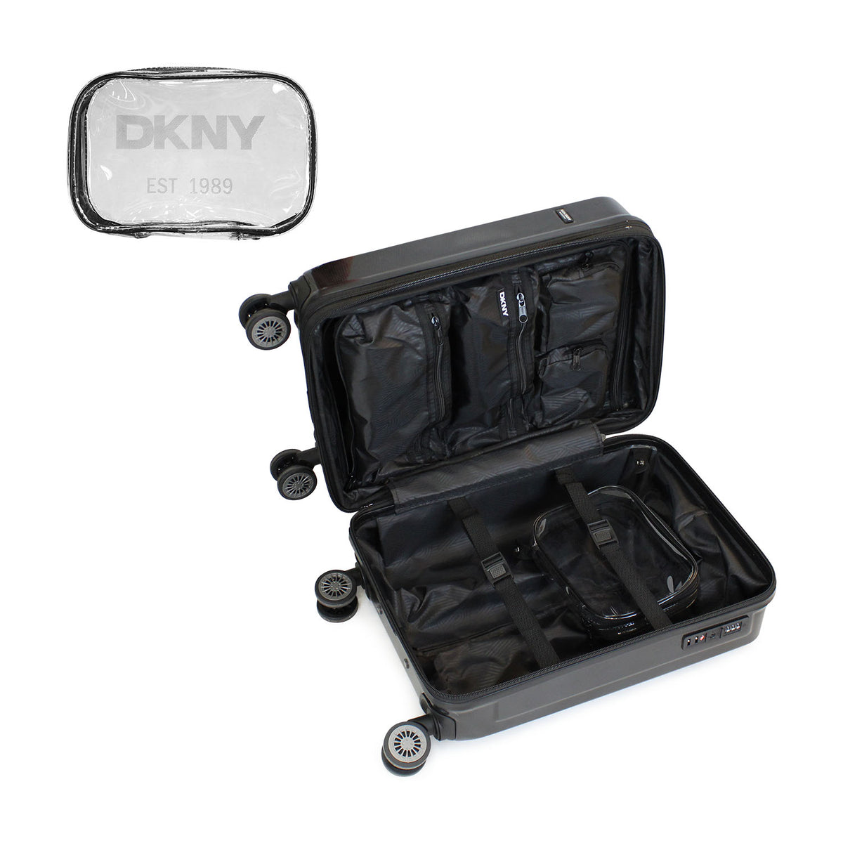 Pack Maleta Cabina 10kg DKNY Your Call negra + Almohada Memory Foam