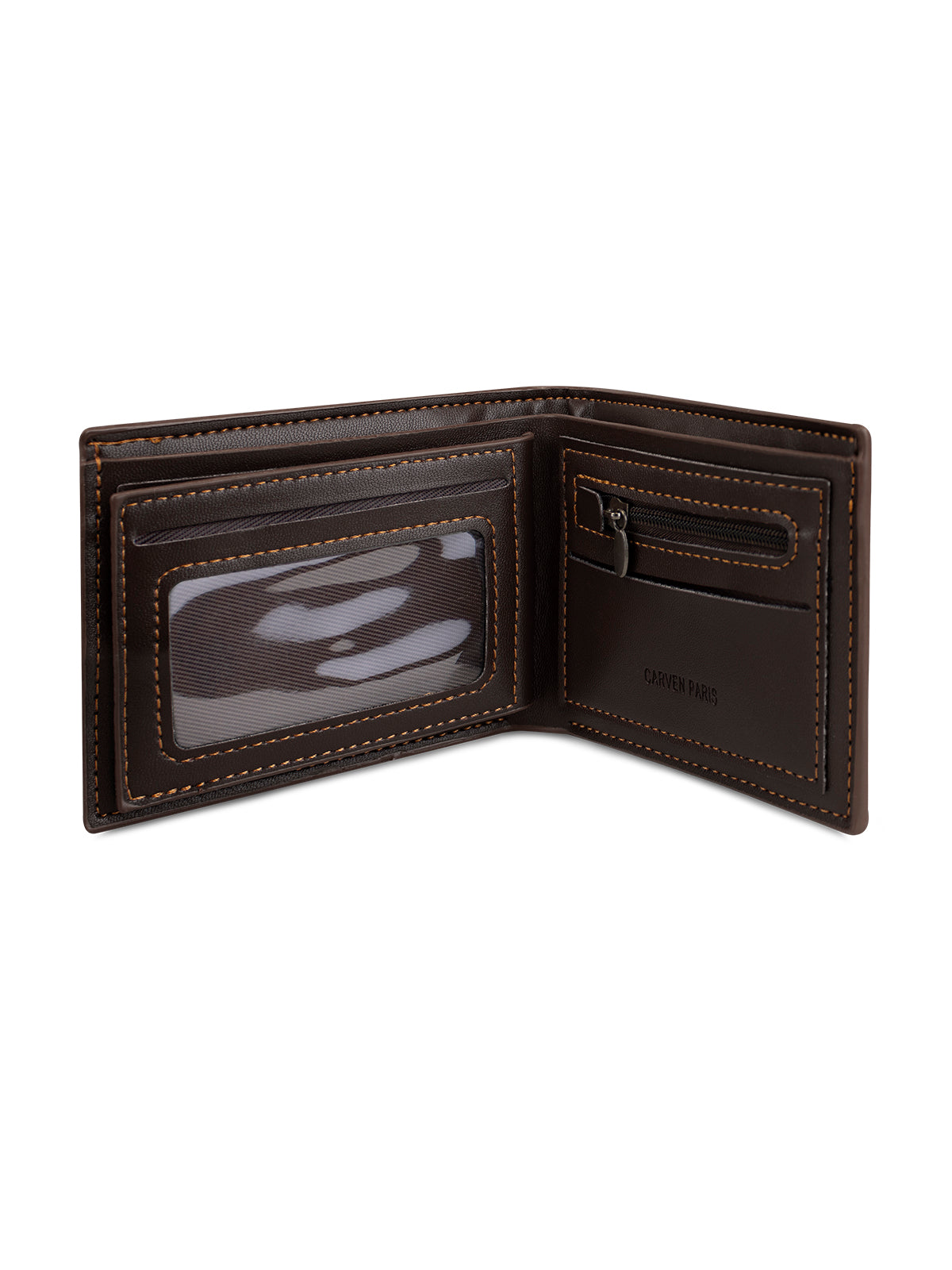 Billetera hombre Gino café oscuro con monedero  Carven Paris