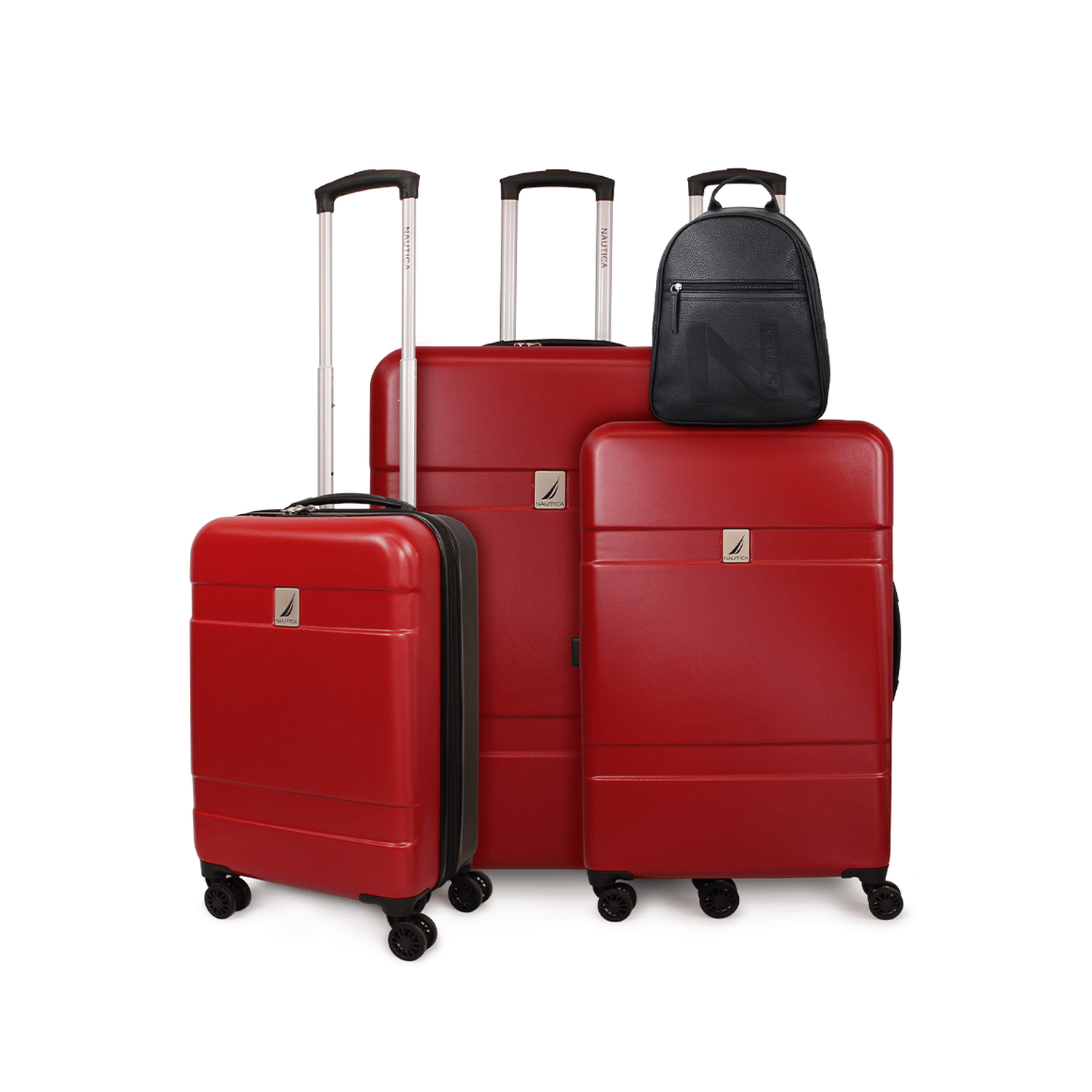 Set 3 Maletas Bora S+M+L + Mochila Malik rojo