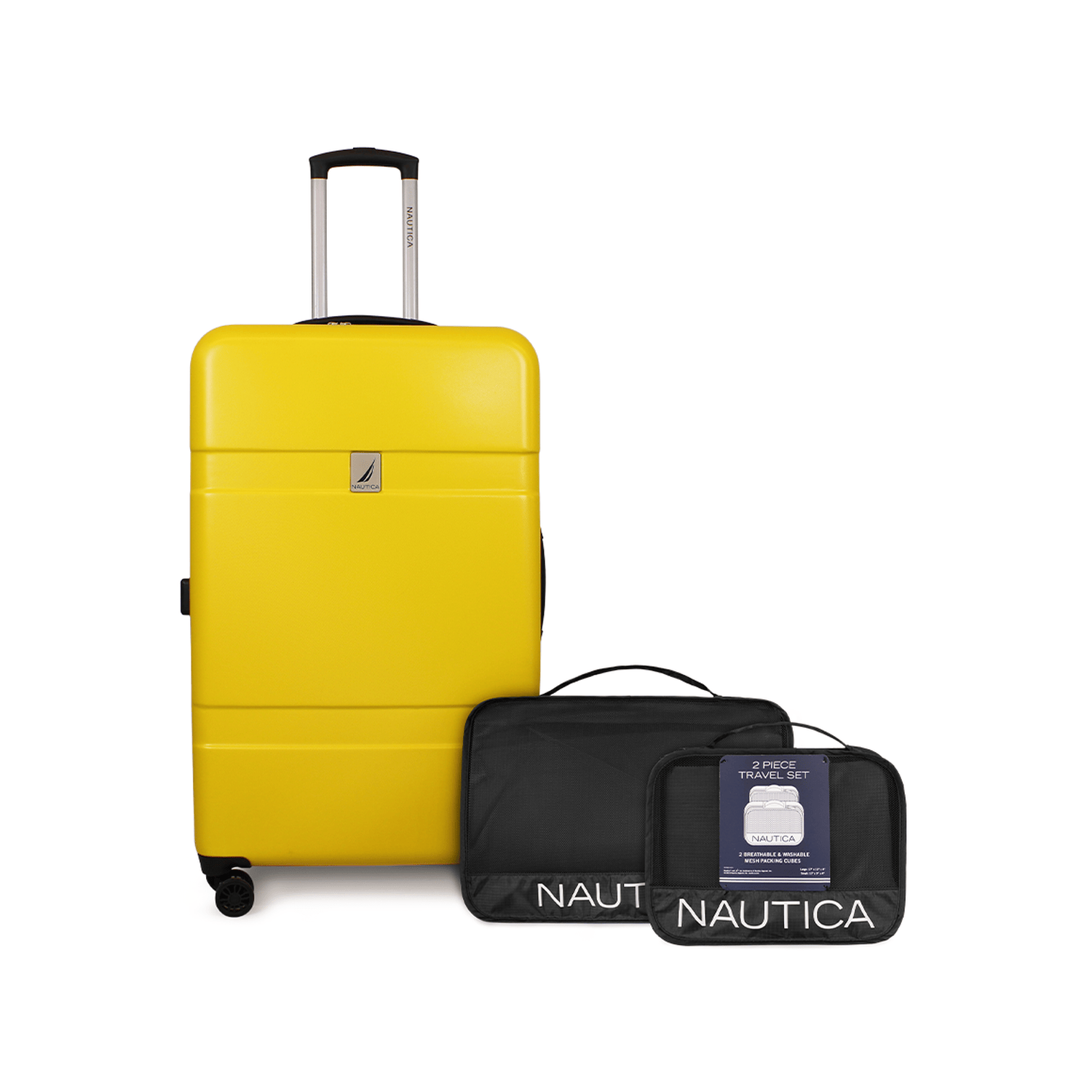 Pack Maleta grande Bora 23kg amarilla + Organizador Nautica amarillo