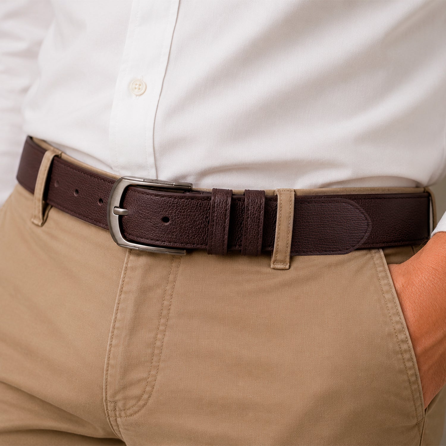 Cinturón hombre Jon café Carven