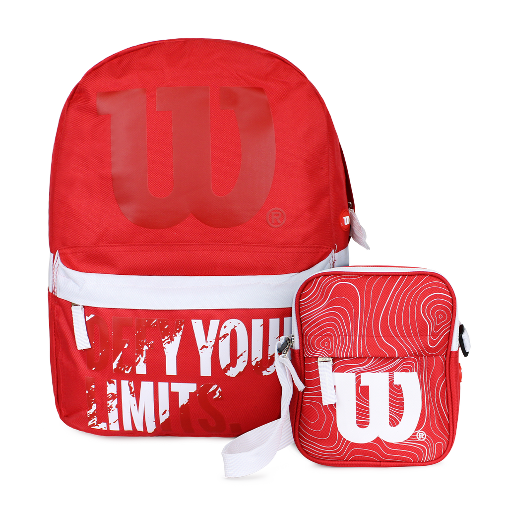 Pack Mochila Defy + Bandolera Harlem Roja rojo