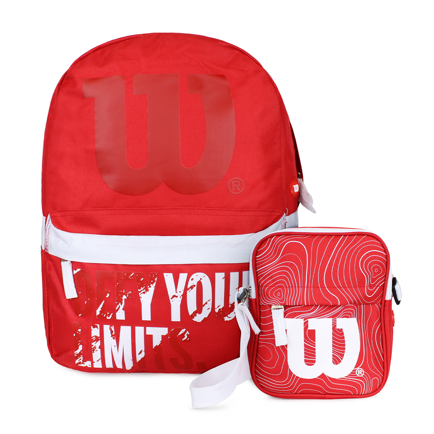 Pack Mochila Defy + Bandolera Harlem Roja rojo