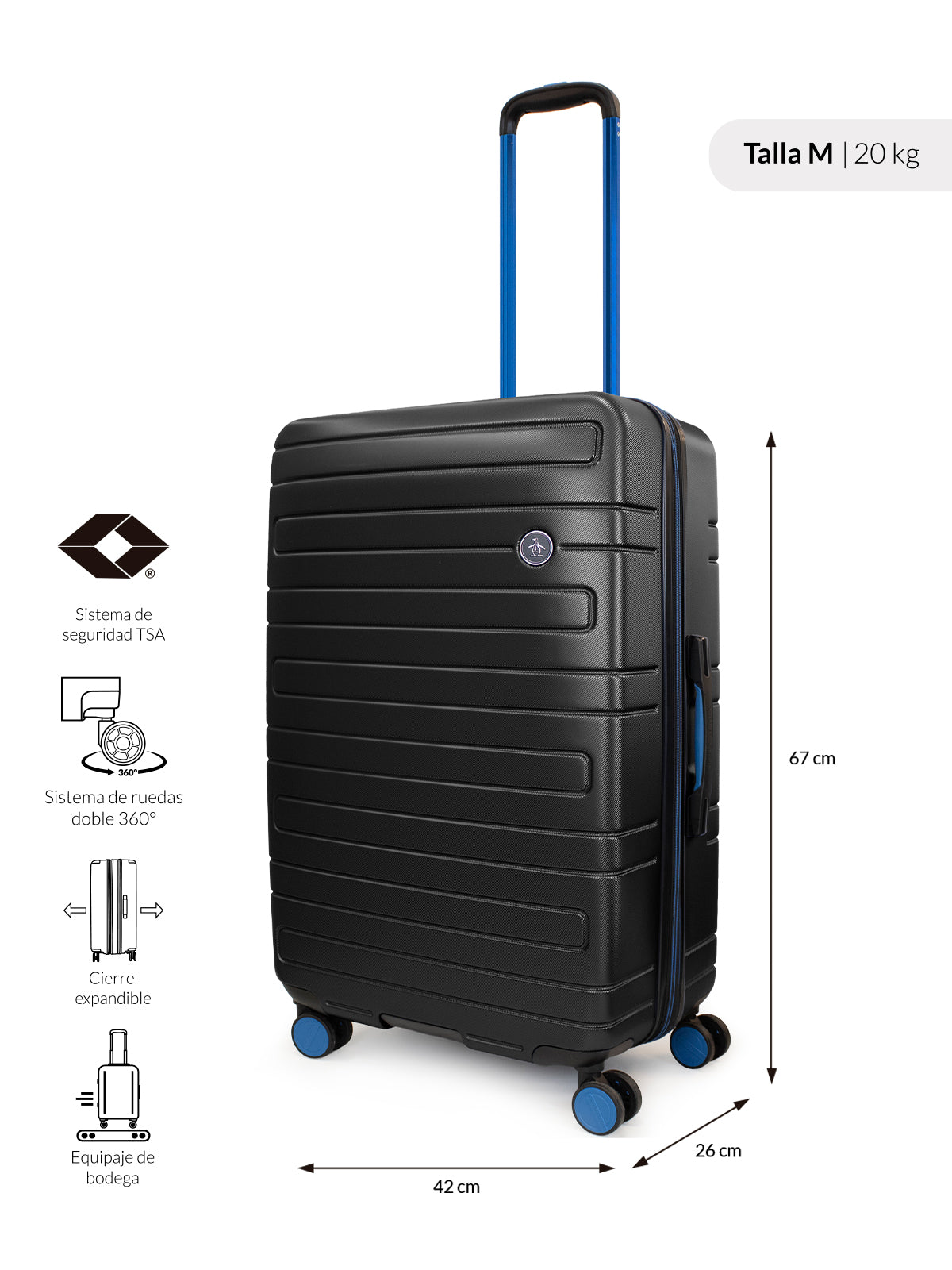 Pack 2 maletas M+L Milan negro