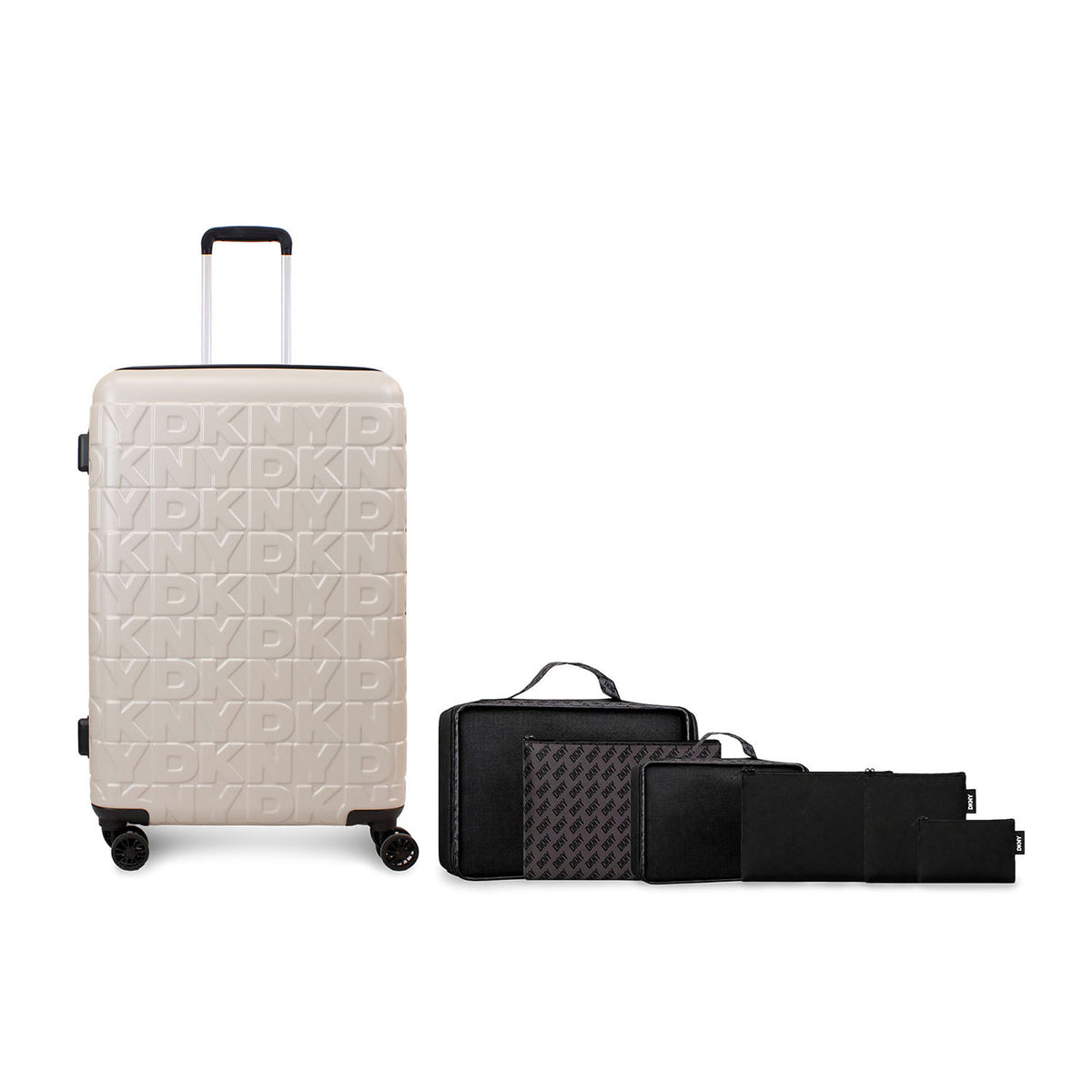 Pack Maleta Grande Meghan beige + Set Organizadores de Viaje DKNY