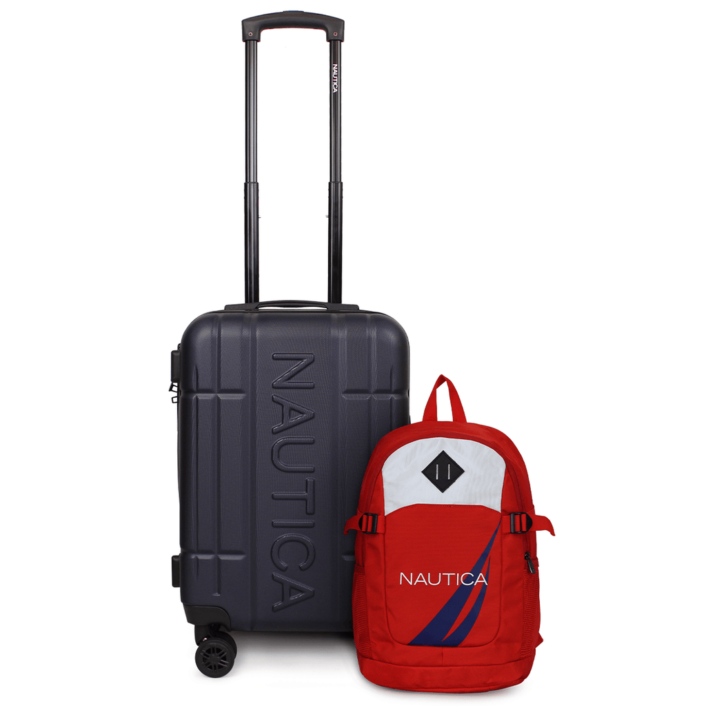 Pack Nautica Maleta cabina Amsterdam + Mochila Atlas roja azul